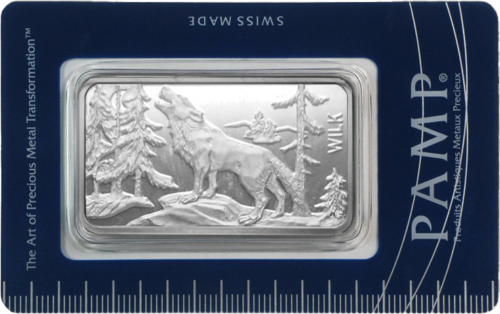 1 oz kolekcinis investicinio sidabro luitas Vilkas PAMP (1)