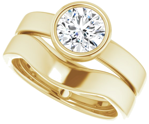 14K Yellow 6.5 mm Round Solitaire Engagement Ring Mounting (10)