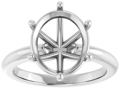 Sužadėtuvių Žiedas 14k white gold Oval 12mm x 10mm (3)