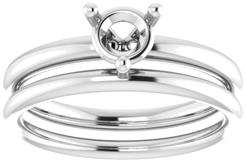 Sužadėtuvių Žiedas „Solitaire“ 14k white gold Round 5.2mm (8)