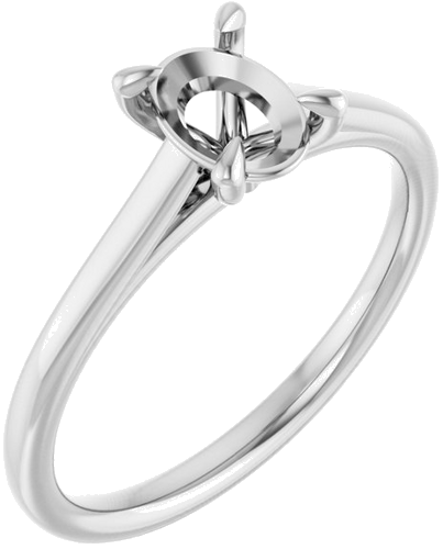Sužadėtuvių Žiedas „Claw-Prong Solitaire“ 950 Platinos Oval 7mm x 5mm (1)