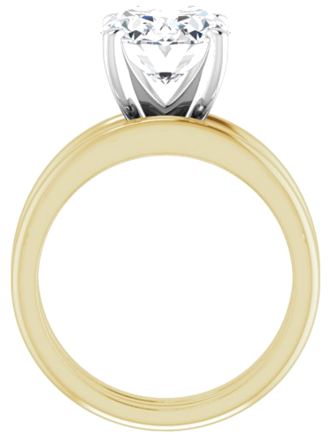 Sužadėtuvių Žiedas 14k yellow gold & platinum Oval 11mm x 9mm (7)