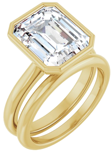 Sužadėtuvių Žiedas „Bezel-Set Solitaire“ 14k yellow gold Emerald 11mm x 9mm (6)