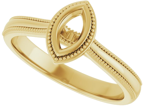 Sužadėtuvių Žiedas „Bezel-Set Solitaire“ 14k yellow gold Marquise 6mm x 3mm (5)