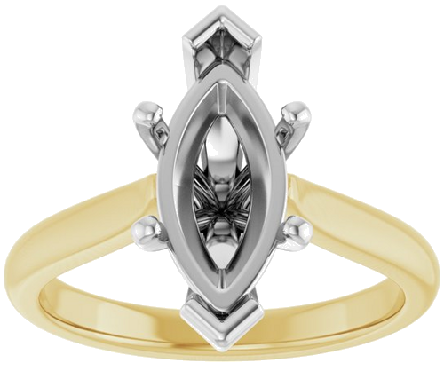Sužadėtuvių Žiedas 14k yellow/white gold Marquise 13mm x 6.5mm (3)