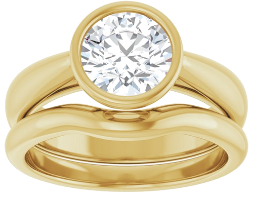 Sužadėtuvių Žiedas „Bezel-Set Solitaire“ 14k yellow gold Round 7mm (8)