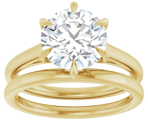 Sužadėtuvių Žiedas „Claw-Pong“ 14k yellow gold Round 8.8mm (8)
