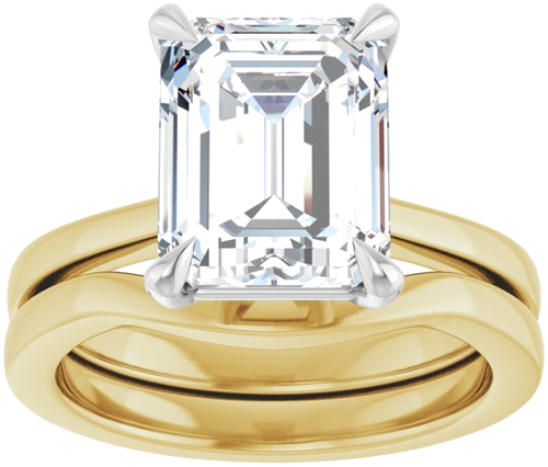 Sužadėtuvių Žiedas „Claw-Prong“ 14k yellow/white gold Emerald 10mm x 8mm (8)