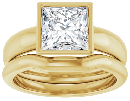 14K Yellow 7 mm Square Engagement Ring Mounting (8)