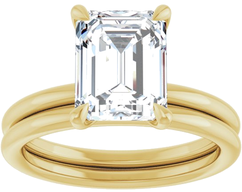 Sužadėtuvių Žiedas „Claw-Prong Solitaire“ 14k yellow gold Emerald 9mm x 7mm (8)
