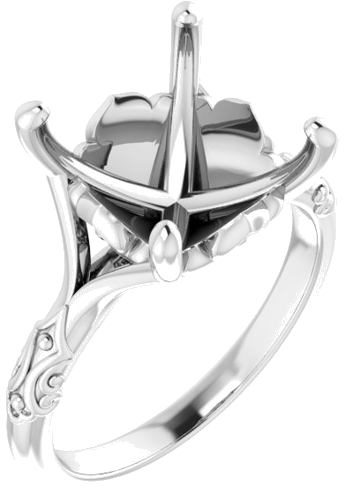 Continuum Sterling Silver 12 mm Round Solitaire Engagement Ring Mounting (1)