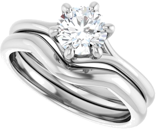 14K White 5.8 mm Round Engagement Ring Mounting (10)