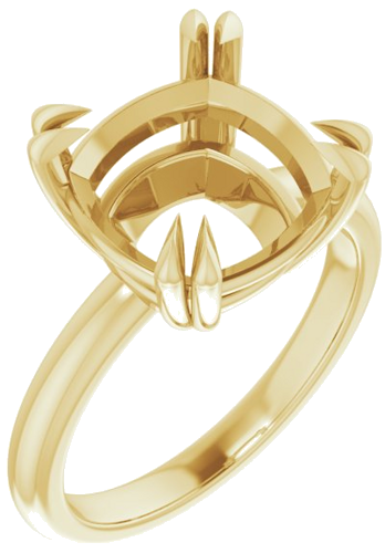 Sužadėtuvių Žiedas „Double Claw-Prong Solitaire“ 14k yellow gold Cushion 11mm (1)