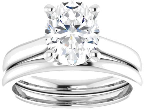 Sužadėtuvių Žiedas „Solitaire“ 585 Baltojo Aukso Oval 9mm x 7mm (8)