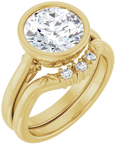 Sužadėtuvių Žiedas „Bezel-Set“ 14k yellow gold Round 9mm (6)
