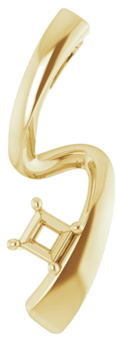 Pakabukas „Freeform Solitaire“ 585 Geltonojo Aukso Square 3mm (1)