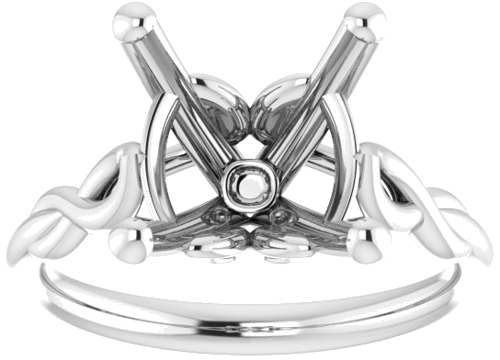 Sužadėtuvių Žiedas „Solitaire Sculptural“ 14k white gold Cushion 10mm (3)