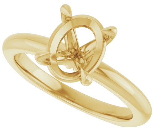 Sužadėtuvių Žiedas „Claw-Prong Euro Shank“ 14k yellow gold Oval 9mm x 7mm (5)