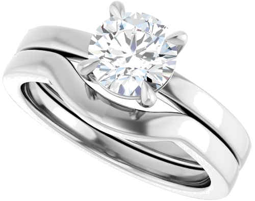 Sužadėtuvių Žiedas „Claw-Prong Solitaire“ 14k white gold Round 6.5mm (10)