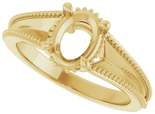 Sužadėtuvių Žiedas „Claw-Prong Solitaire“ 14k yellow gold Oval 8mm x 6mm (5)