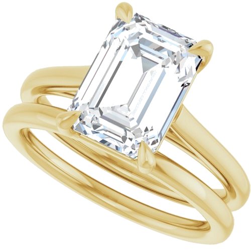 Sužadėtuvių Žiedas „Claw-Pong“ 14k yellow gold Emerald 10mm x 7mm (10)