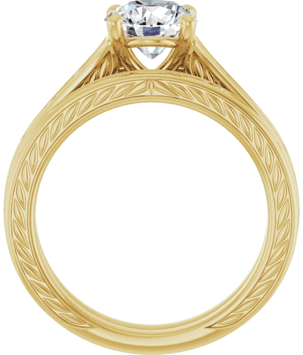 Sužadėtuvių Žiedas „Solitaire Scroll“ 14k yellow gold Round 7mm (7)