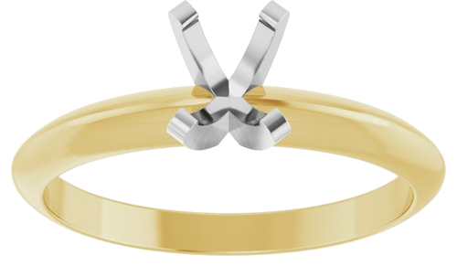 14K Yellow White 6 x 4 mm Oval Solitaire Engagement Ring Mounting (3)