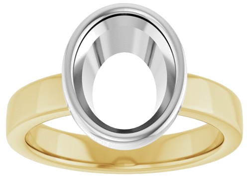 Sužadėtuvių Žiedas „Bezel-Set Solitaire“ 14k yellow/white gold Oval 10mm x 8mm (3)