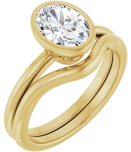 Sužadėtuvių Žiedas „Bezel-Set“ 14k yellow gold Oval 8mm x 6mm (6)