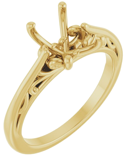Sužadėtuvių Žiedas „Solitaire“ 14k yellow gold Emerald 8mm x 6mm (1)