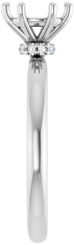 Sužadėtuvių Žiedas „Accented“ 14k white gold Round 6.5mm (4)