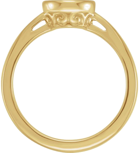 14K Yellow 7 mm Round Rose-Cut Engagement Ring Mounting (2)