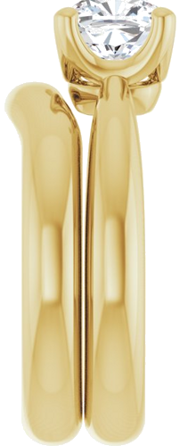 Sužadėtuvių Žiedas „Solitaire Crown-Inspired“ 14k yellow gold Cushion 6.5mm (9)