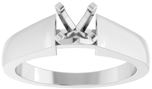 14K White 5.2 mm Round Solitaire Engagement Ring Mounting (3)