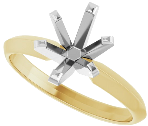 Sužadėtuvių Žiedas „Solitaire“ 14k yellow/white gold Oval 8mm x 6mm (5)
