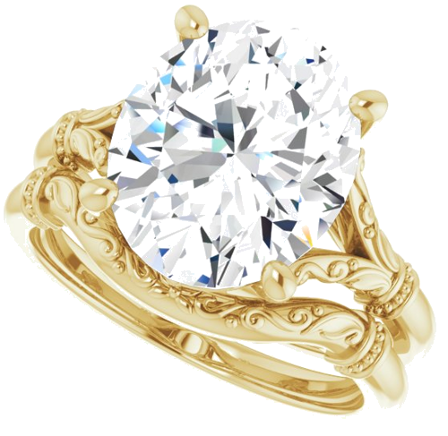 Sužadėtuvių Žiedas „Sculptural“ 14k yellow gold Oval 12mm x 10mm (10)