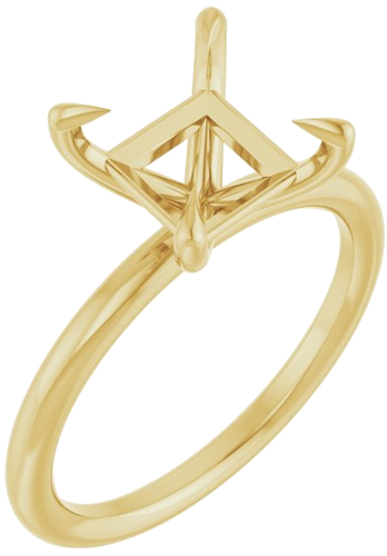 Sužadėtuvių Žiedas „Claw-Prong Solitaire“ 14k yellow gold Square 7mm (1)