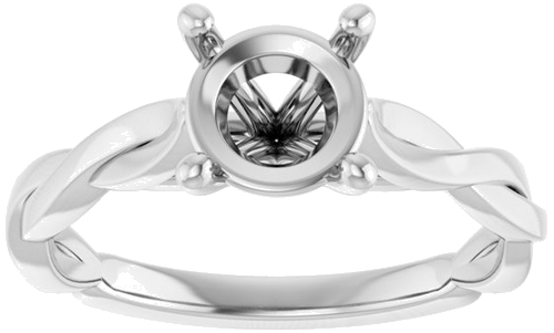 Sužadėtuvių Žiedas „Infinity-Inspired“ 14k white gold Round 7mm (3)