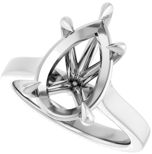 Sužadėtuvių Žiedas „Claw-Prong“ 14k white gold Pear 14mm x 9mm (5)