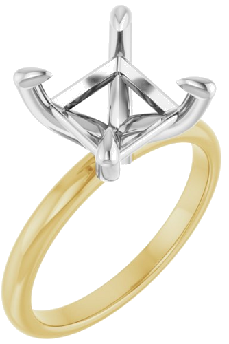 Sužadėtuvių Žiedas „Solitaire“ 14k yellow/white gold Square 8mm (1)