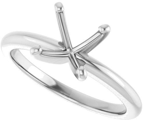 14K X1 White  7x7 mm Cushion Solitaire Engagement Ring Mounting (5)