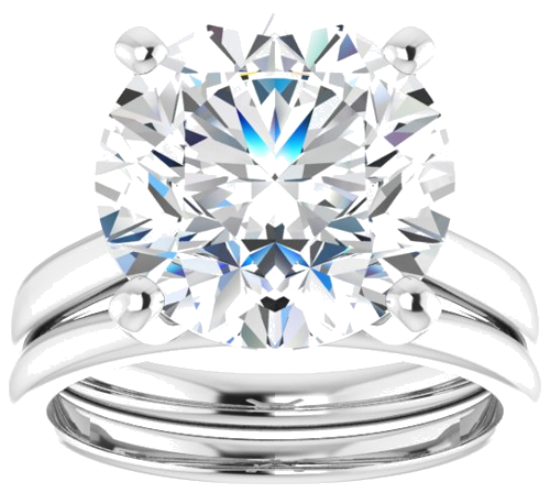 Sužadėtuvių Žiedas 14k white gold Round 12mm (8)