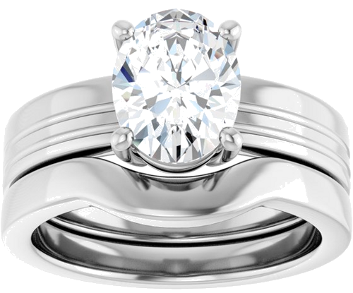 Platinum 9x7 mm Oval Solitaire Engagement Ring Mounting (8)