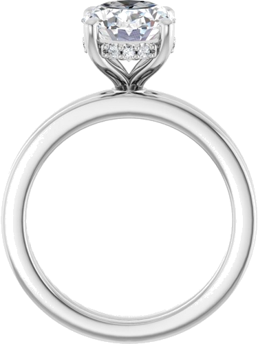 Sužadėtuvių Žiedas „Hidden Halo-Style“ 14k white gold Oval 10mm x 8mm (7)
