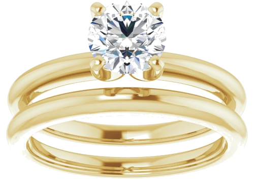 14K Yellow  6 mm Round Solitaire Engagement Ring Mounting (8)