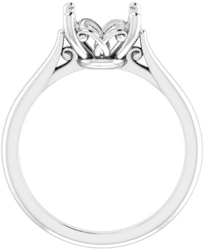 Platinum 9 mm Round Solitaire Engagement Ring Mounting (2)