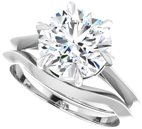 Sužadėtuvių Žiedas „Claw-Prong Solitaire“ 14k white gold Round 9mm (10)