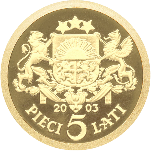 5 Lats 2003 Latvia Gold Coin (2)