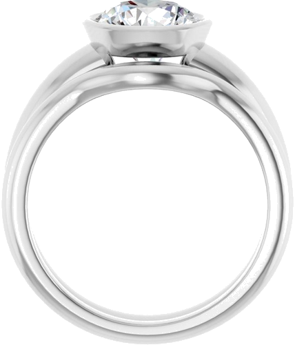 14K White 8 mm Round Engagement Ring Mounting (7)