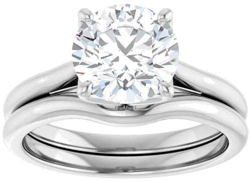 Sužadėtuvių Žiedas „Solitaire“ 585 Baltojo Aukso Round 8mm (8)